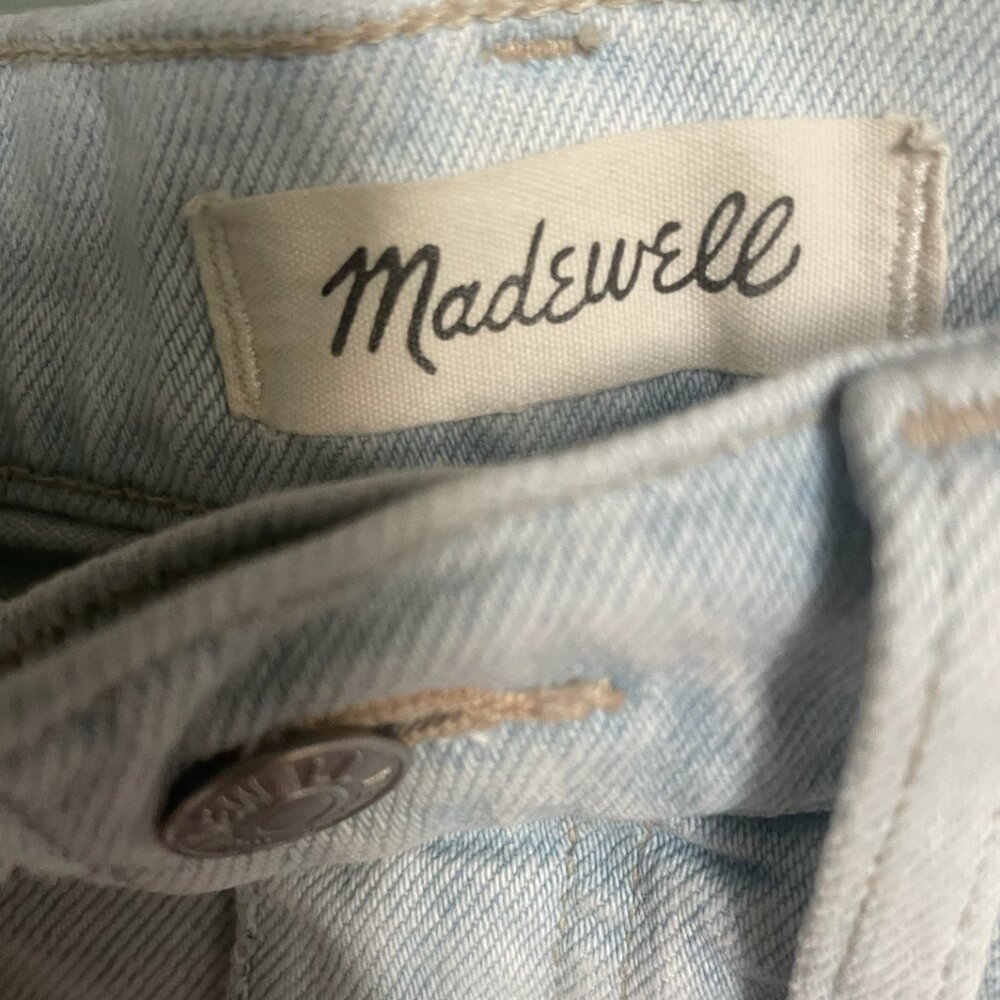 Madewell light wash distressed jeans - size 27. Style: "The Momjean"